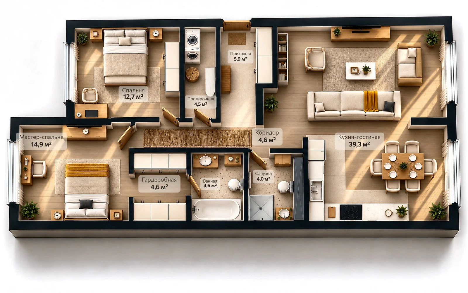 Планировка 95,1 м²