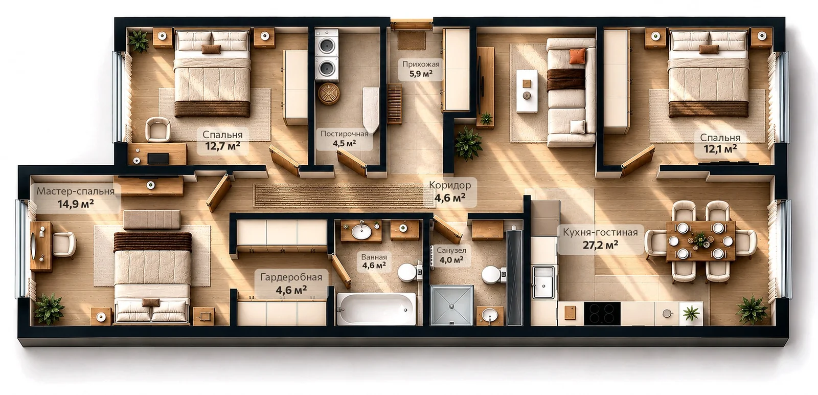 Планировка 95,1 м²