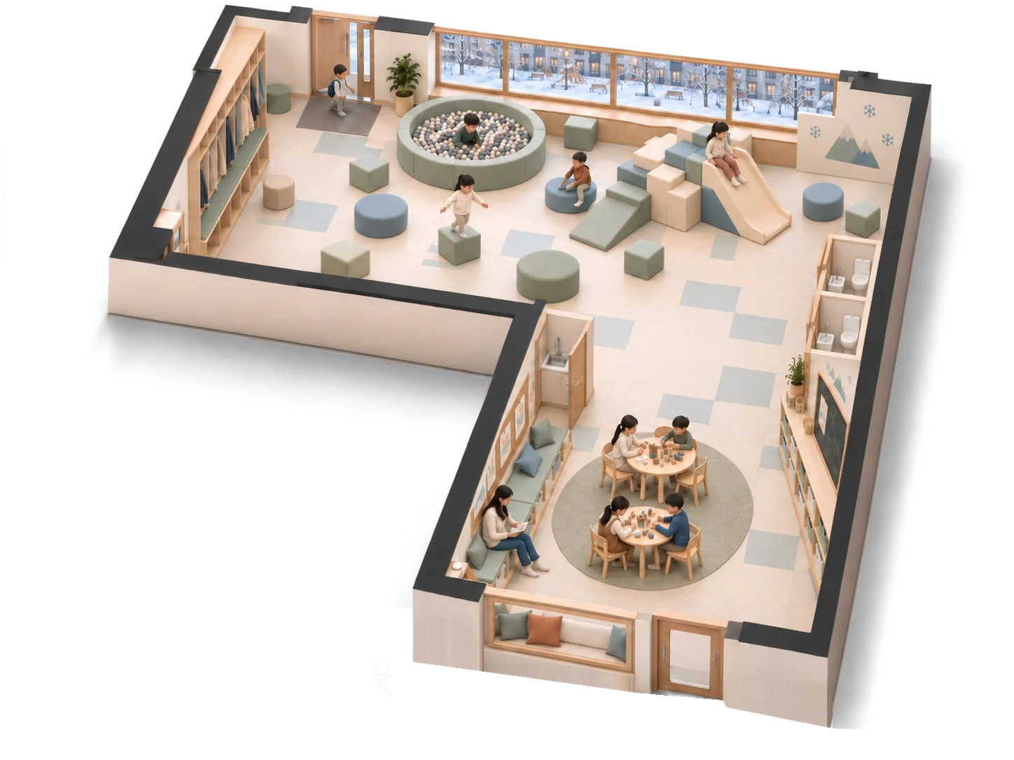 Планировка Winter Kids Club, вид сверху